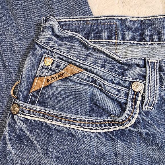 Ariat Men's Relaxed Boot Cut Jeans Medium Wash 100% Cotton Wais 17.5 IS 29 - Picture 8 of 14